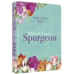 Bíblia De Estudo Spurgeon | BKJ 1611 | Letra Grande | Luxo | Floral